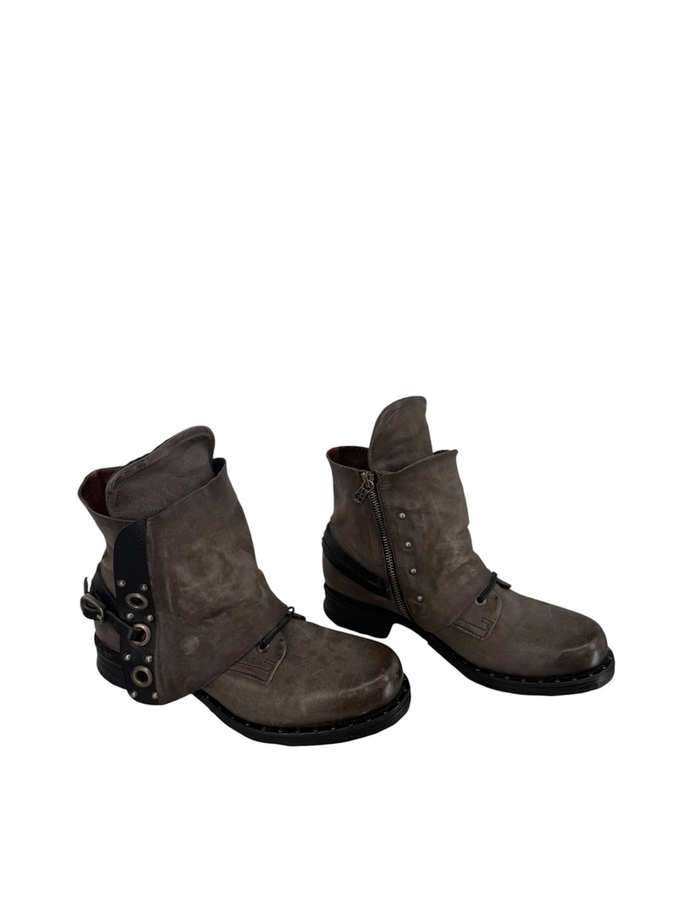 A.S.98 Gray Scanlon Biker Boot (NWT) Size 9